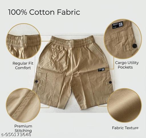 Regular Fit Cargo Shorts for Men | Cotton Summer Shorts | Utility Pocket Stylish Khakhi Shorts - Velora online store 