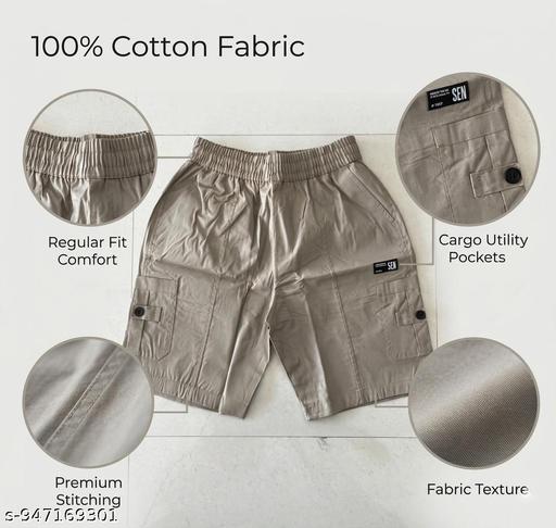 Greige Cargo Shorts for Men | Pure Cotton Breathable Shorts | Stylish Casual & Travel Wear Shorts - Velora online store 