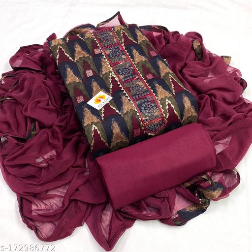 Women's Multicolor Ikat Printed Cotton Cambric Suits & Dress Materials - Velora online store 