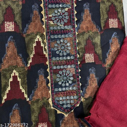 Women's Multicolor Ikat Printed Cotton Cambric Suits & Dress Materials - Velora online store 