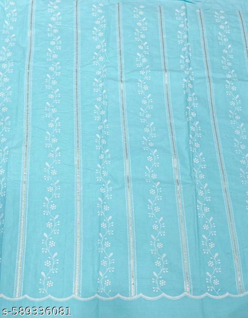 ice blue cotton dress material with dupata - Velora online store 