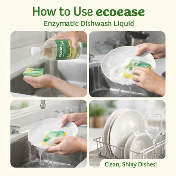 Ecoease Enzymatic Dishwash Liquid - Plant-Based Grease Cutting (500ml) - Velora online store 