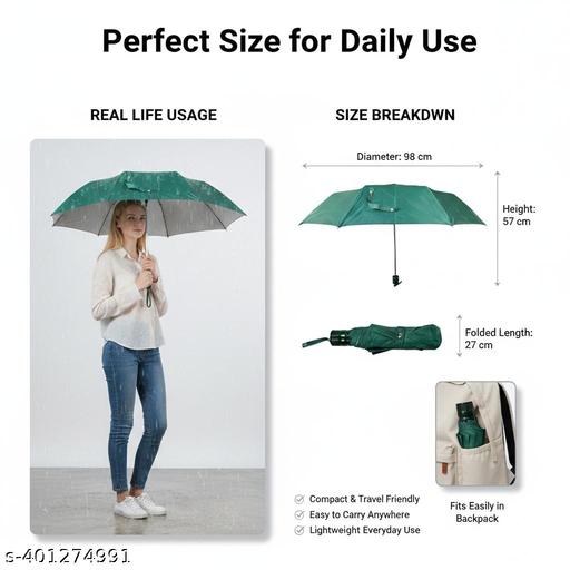 3 Fold multi color umbrella for regular use.  - Velora online store 