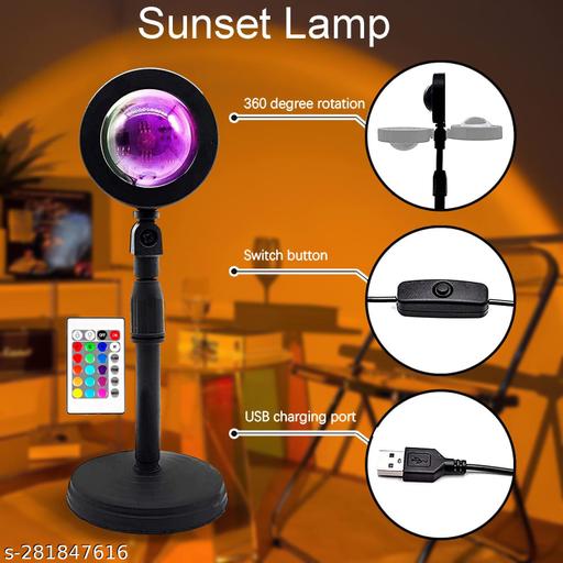 Sunset Lamp Projection Led Lights with Remote, Multicolor Colors Night Light - Velora online store 