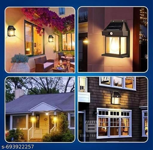 Solar Wall Lights with Motion Sensor Auto Chargeable Waterproof Exterior LED Sconce Front Porch Security Outdoor & Indoor Lamps for Patio Garden (Pack of 2, Warm Yellow) - Velora online store 