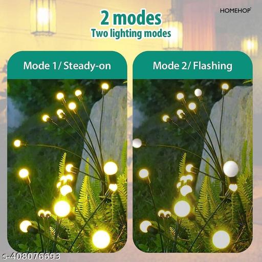  8 LED Solar Light Outdoor Swaying Firefly Garden lamp with 8 Led, Waterproof for Home Decor & Courtyard, Auto On/Off,Warm White (ABS Stainless Steel) - Velora online store 
