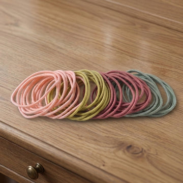 Soft Elastic Hair Bands Set - 40 Neutral Color Hair Ties - Velora online store 
