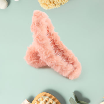 Premium Soft Fur Coated Hair Clutcher Clip Set (12 Pc) - Velora online store 
