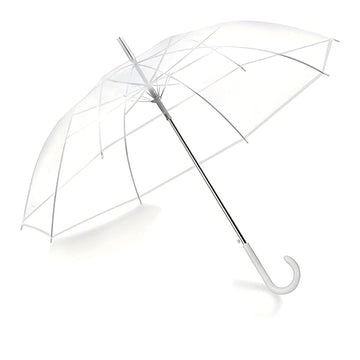 Premium Transparent Dome Umbrella with Curved Handle - Windproof - Velora online store 
