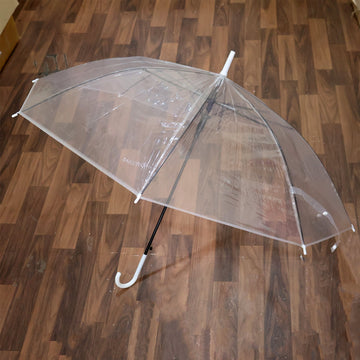 Premium Transparent Dome Umbrella with Curved Handle - Windproof - Velora online store 