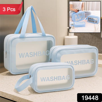 3-IN-1 Waterproof Transparent Travel Toiletry Bag Set - Large, Medium, Small - Velora online store 
