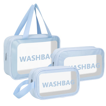 3-IN-1 Waterproof Transparent Travel Toiletry Bag Set - Large, Medium, Small - Velora online store 