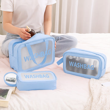 3-IN-1 Waterproof Transparent Travel Toiletry Bag Set - Large, Medium, Small - Velora online store 