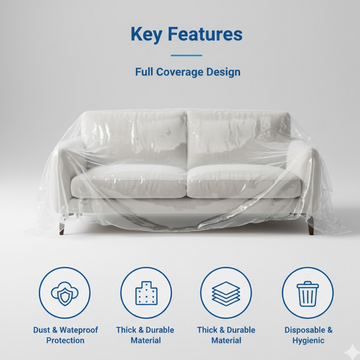 Thick Disposable Dust Proof Plastic Furniture Cover (1 Pc / Big) - Velora online store 