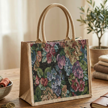 Multipurpose Floral Print Reusable Carry Hand Bag 29x33 cm - Velora online store 