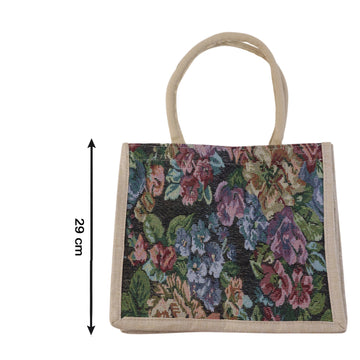 Multipurpose Floral Print Reusable Carry Hand Bag 29x33 cm - Velora online store 