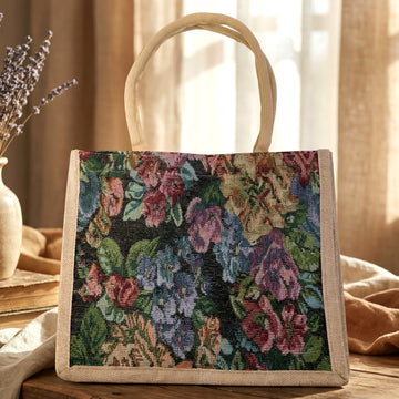 Multipurpose Floral Print Reusable Carry Hand Bag 29x33 cm - Velora online store 