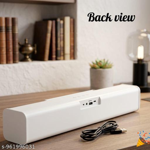 Premium Wireless Bluetooth Soundbar Speaker with Mobile Holder Dock | 10W Powerful Bass, 1500mAh Battery, Fabric Finish Desktop Speaker for Home & Office - Velora online store 
