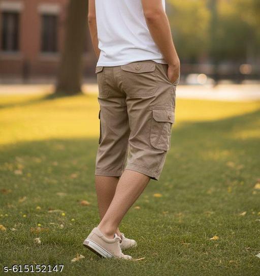 Men's Comfortable 3/4 Length Cargo Shorts - Velora online store 
