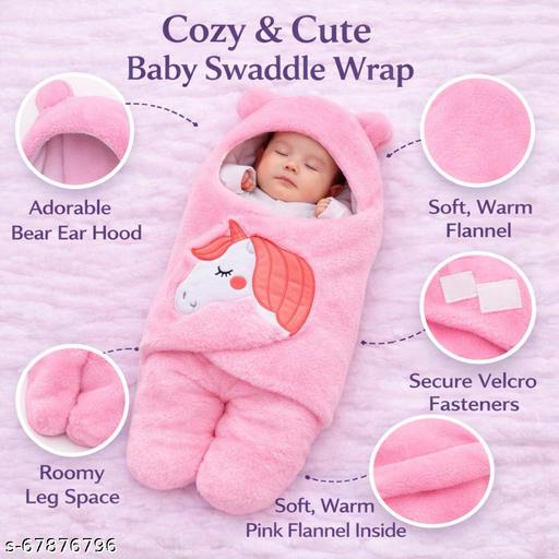 BRANDONN New Born Supersoft Wearable Designer Baby boys, Baby Girls Baby Blanket For Babies - M Y V E L O R A