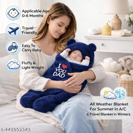 Brandonn Baby Blankets Newborn Pack of hooded Wearable Swaddle Wrapper For Baby Boys and Baby Girls - M Y V E L O R A