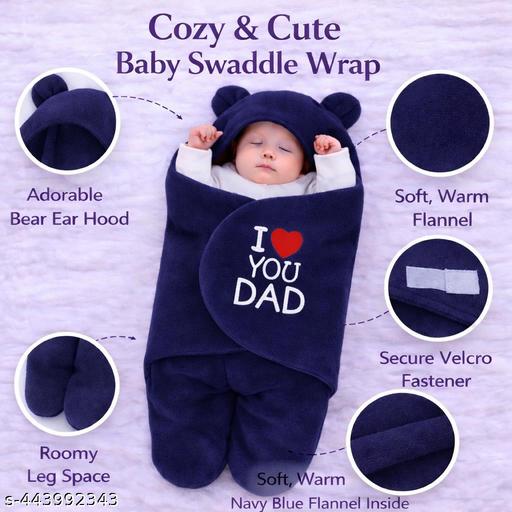 Brandonn Baby Blankets Newborn Pack of hooded Wearable Swaddle Wrapper For Baby Boys and Baby Girls - M Y V E L O R A