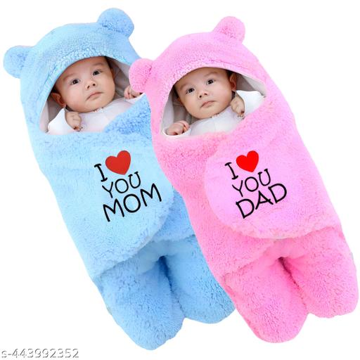 Brandonn Baby Blankets Newborn Combo Pack of Hooded Wearable Swaddle Wrapper For Baby Boys and Baby Girls Pack of 2 Pcs.  - M Y V E L O R A
