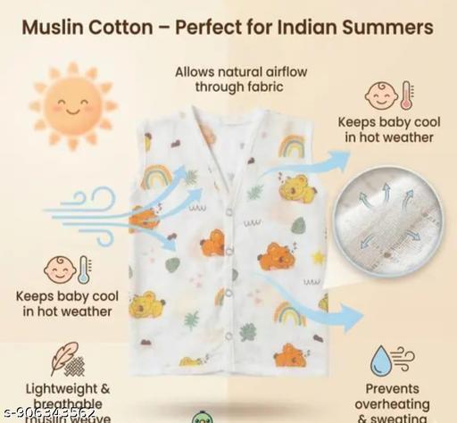 Premium Muslin Baby Jablas | Soft Cotton Sleeveless Dress| Unisex Product| Assorted Design Pack Of 5 - Velora online store 