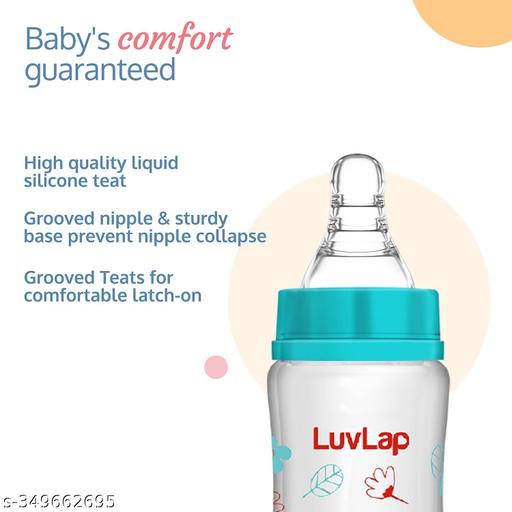 Anti-Colic Slim/Regular Neck Essential Baby Feeding Bottle, 250ml (Pack of 2), New Born/Infants/Toddler Upto 3 Years, Jungle Tales & Wild Flowers, BPA Free,Blue - Velora online store 