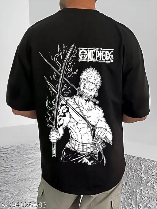 SCOTT FINCHER mens black cotton graphic printed oversized t shirt | oversized t shirt | oversized t shirt for mens | anime oversized t shirt | one piece t shirt anime | over size t shirt for men anime - Velora online store 