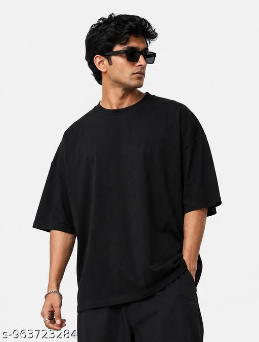 MEN BLACK OVERSIZE T-SHIRT. - Velora online store 