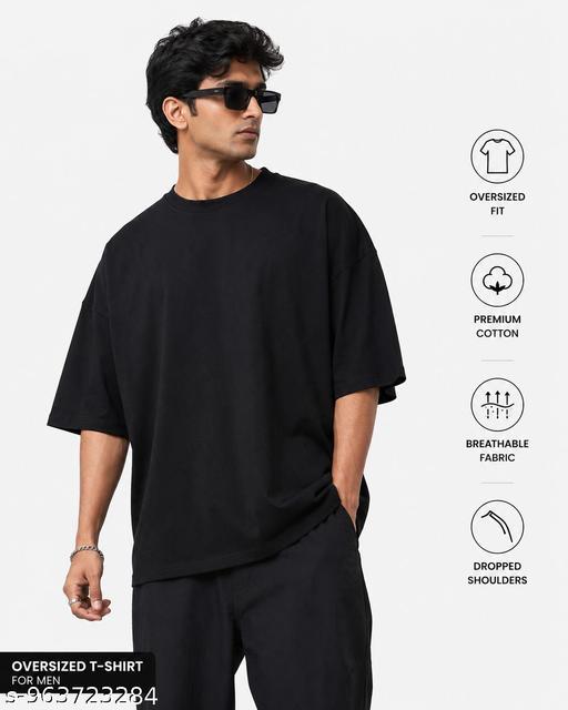 MEN BLACK OVERSIZE T-SHIRT. - Velora online store 