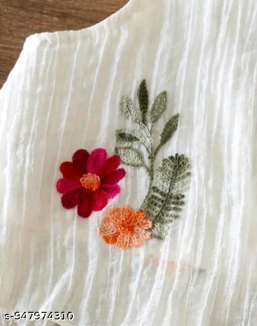 Girls Floral Embroidered Sleevess Top With Matching Short Set - Velora online store 