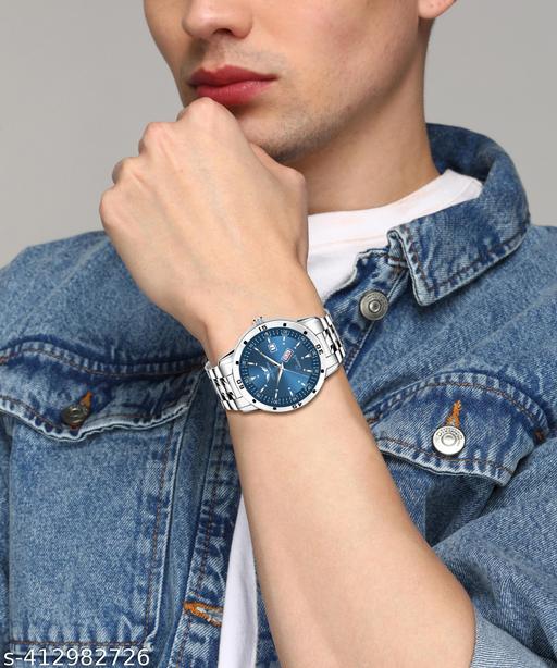 LCS-8319 Stylish Trending Working Day and Date Series Stainless steel Chain for Boys & Men's Analog Watch - Velora online store 