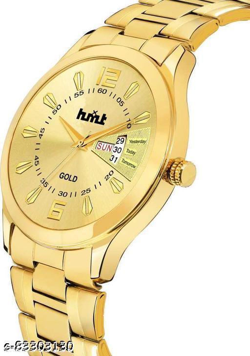 HMXT-69 Day n Date Series Men's Gold Chain Analog Watches Classic, Attractive, Professional, top-trendy and stylish Analogue Watches for Men/boys for office, school use - Velora online store 