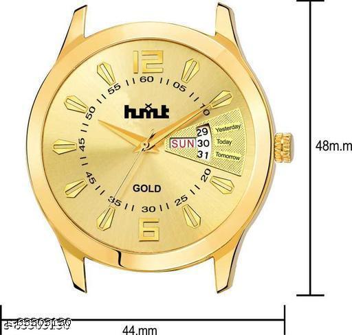 HMXT-69 Day n Date Series Men's Gold Chain Analog Watches Classic, Attractive, Professional, top-trendy and stylish Analogue Watches for Men/boys for office, school use - Velora online store 