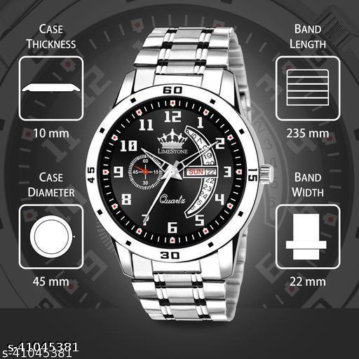 Latest Men Black Stainless Steel Analog Watch - Velora online store 