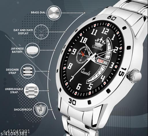 Latest Men Black Stainless Steel Analog Watch - Velora online store 
