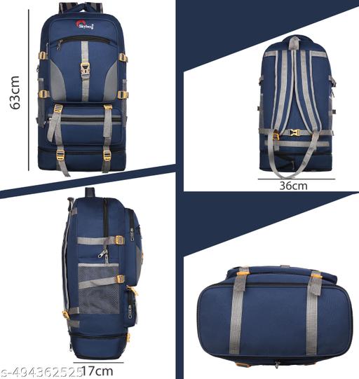 60 Litres Curve Water Resistant Rucksack For Hiking Trekking And Travel - Unisex  - Velora online store 