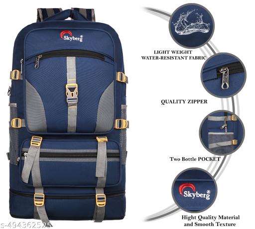 60 Litres Curve Water Resistant Rucksack For Hiking Trekking And Travel - Unisex  - Velora online store 