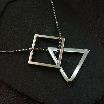 Square And Triangle Chain Pendant For Men - Velora online store 