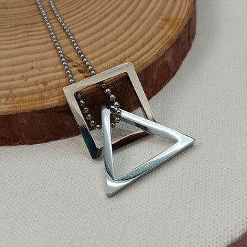 Square And Triangle Chain Pendant For Men - Velora online store 