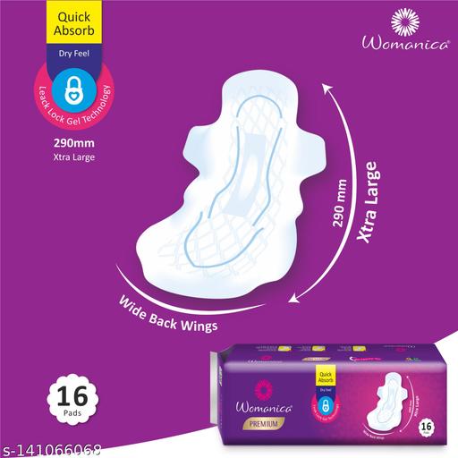 Womanica 290mm Sanitary Pads (16 Pads Each, Total 48 Pads) Pack of 3 | High Absorbency & Comfortable Fit | Soft & Leak-Proof Protection - Velora online store 