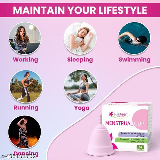 everteen Medium Menstrual Cup for Periods | Odor-Free, Rash-Free, No Leakage | 12-Hour Protection | For Up To 10 Years | Medical-Grade | Free Pouch | Sanitary Cup for Feminine Hygiene - 1 Pack - Velora online store 