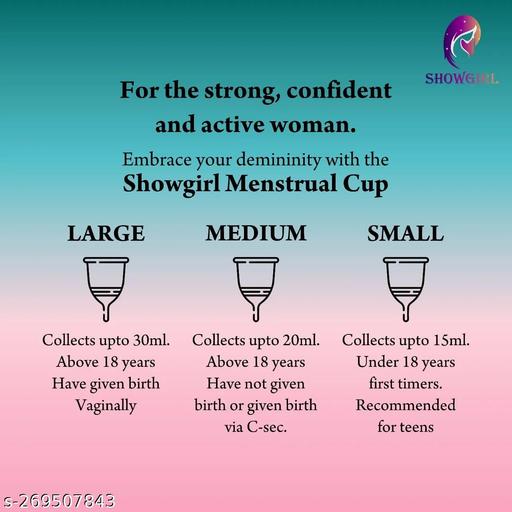 Showgirl Cup Sensitive | Small, Medium and Large - Light to Heavy Menstruation Flow | Beginner Period Cups | Tampon and Pad Alternative | 12 Hour Wear Feminine Care Soft Cup | Made in India - Velora online store 