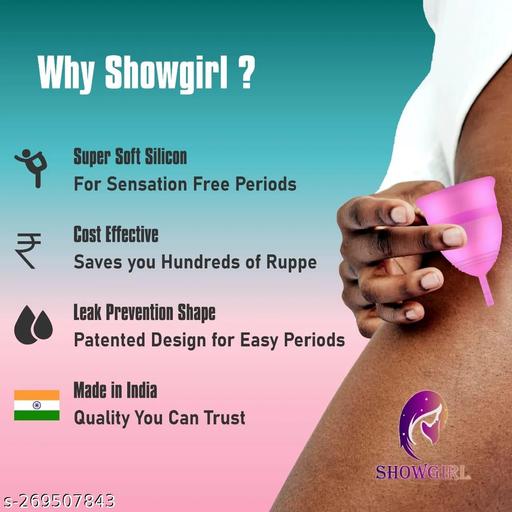 Showgirl Cup Sensitive | Small, Medium and Large - Light to Heavy Menstruation Flow | Beginner Period Cups | Tampon and Pad Alternative | 12 Hour Wear Feminine Care Soft Cup | Made in India - Velora online store 