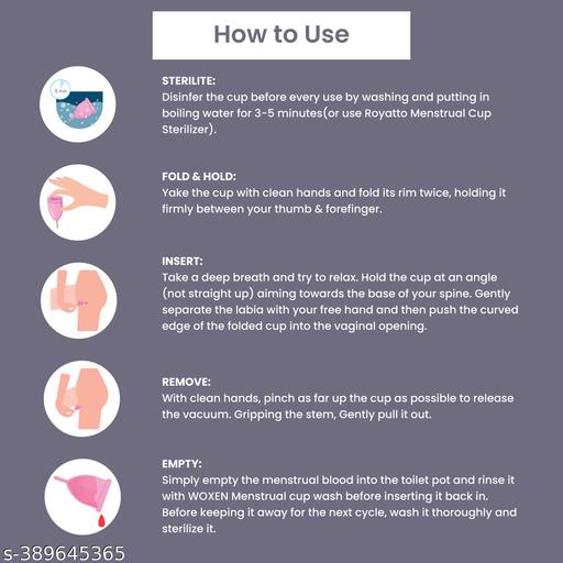 Royatto® Reusable Menstrual Cup - (Small-Medium-Large) Size (Pack Of 3) With Ultra Soft & Rash Free, No Leakage, Protection For Upto 8-10 Hours Free 100% Medical Grade Hygiene Silicone Menstrual Cup for Women  - Velora online store 
