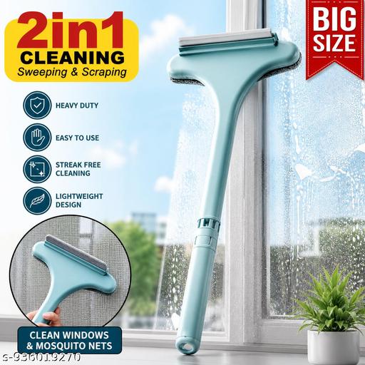 Two-in-One Window Cleaner Mop - Double-Sided Glass Wiper with Extended Handle - Monsoon Cleaning Brush - Multi-Purpose Home & Window Glass Cleaner - Big Size, Trendy, Top Rated - Velora online store 