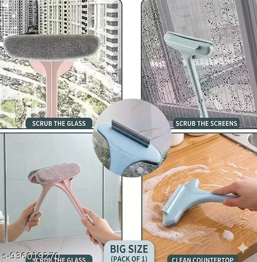 Two-in-One Window Cleaner Mop - Double-Sided Glass Wiper with Extended Handle - Monsoon Cleaning Brush - Multi-Purpose Home & Window Glass Cleaner - Big Size, Trendy, Top Rated - Velora online store 