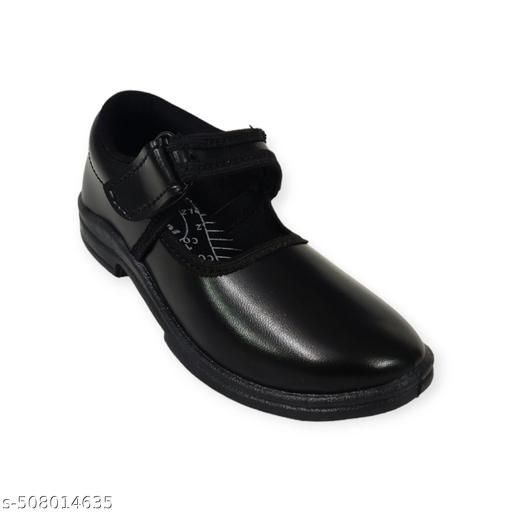 Girls Uniform School Shoes Ankle Deluxe Velcro Black for all ages - Velora online store 